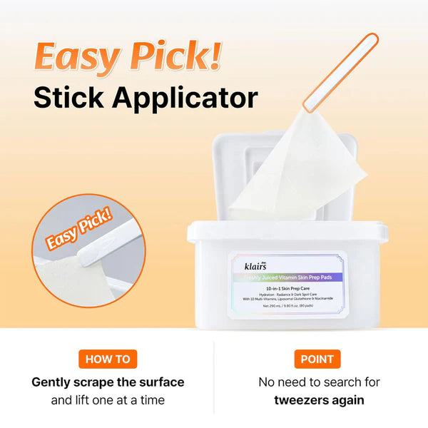 Klaifs stick applicator with text on an orange background