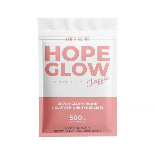 Luna Aura Hope Glow supplement package on a white background