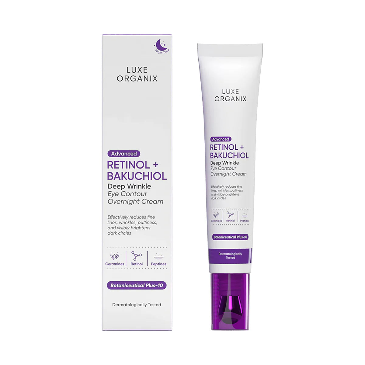 LUXE ORGANIX Advanced Retinol + Bakuchiol Deep Wrinkle Eye Contour Overnight Cream Dewy Demure Australia