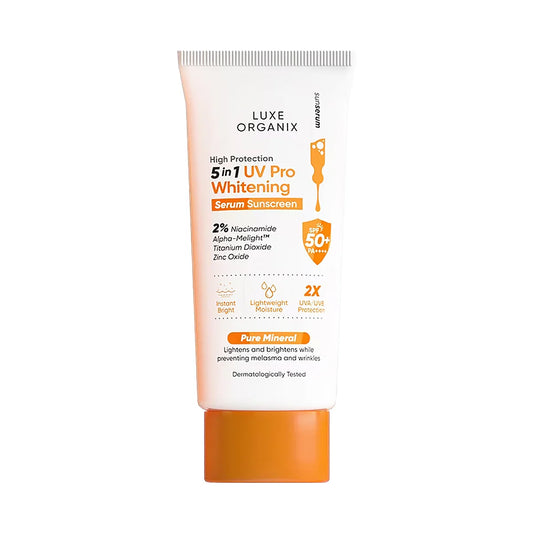 Luxe Organix High protection 5in1 UV Pro Whitening Serum Sunscreen DewyDemure Australia