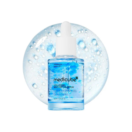 Medicube Hyaluronic Acid Peptide Serum bottle with dropper on a white background