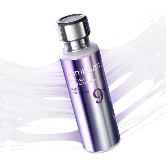 Purple skincare bottle with silver cap on a white background