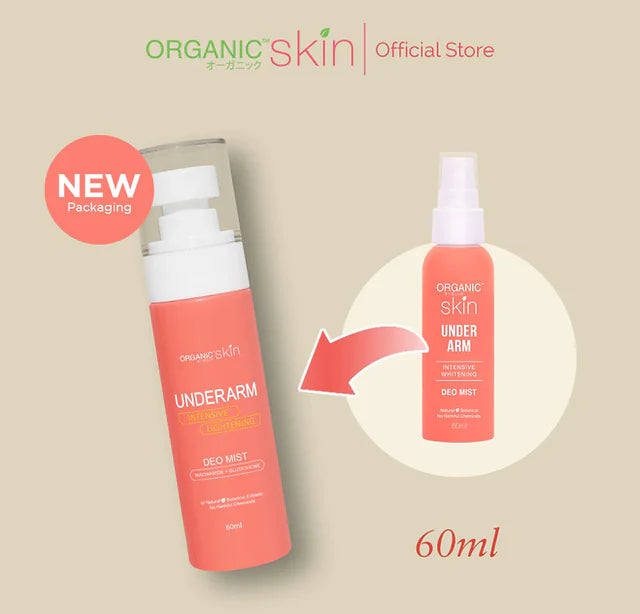 Organic skin underarm deodorant packaging with a beige background