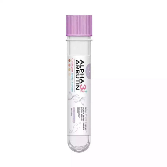 Alpha Arbutin skincare product with purple cap on a white background