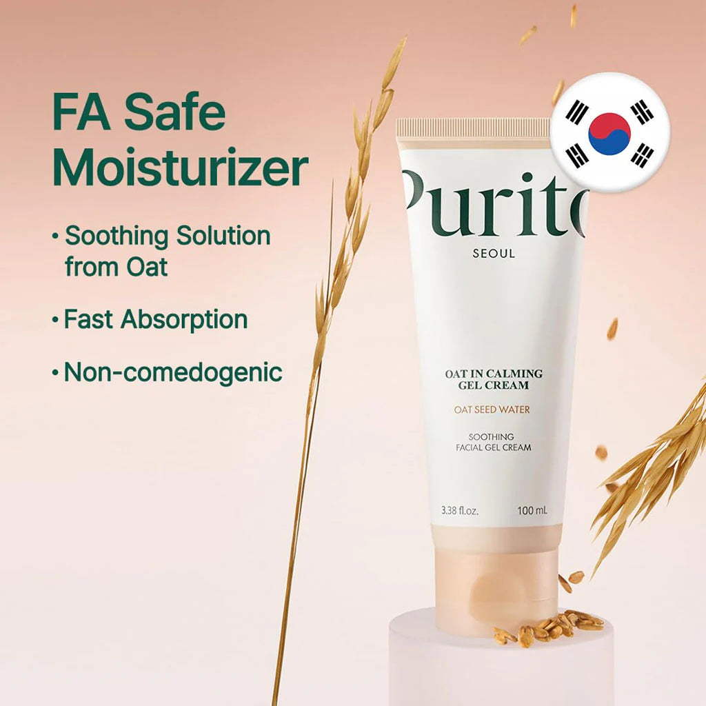 Purito moisturizer tube with text on a pink background