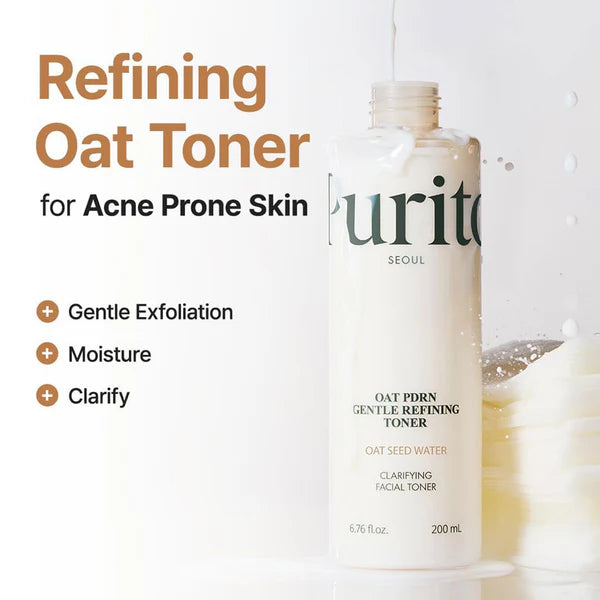 Urite Seoul Oat PDRN Gentle Refining Toner bottle with product details on a white background