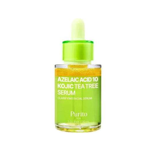 Purito Azelanic Acid 10 Kojic Tea Tree Serum bottle on a white background