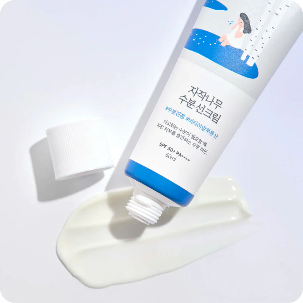 ROUND LAB Birch Juice Moisturizing Sun Cream Dewy Demure Australia texture