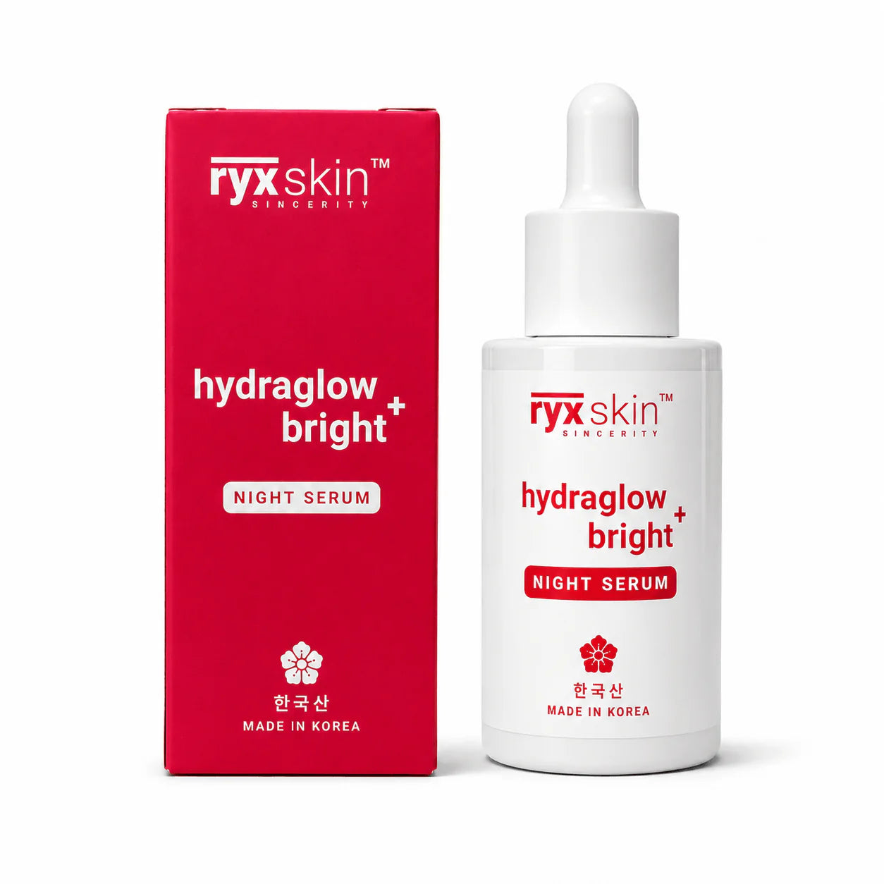 Fryx skin night serum bottle on a white background