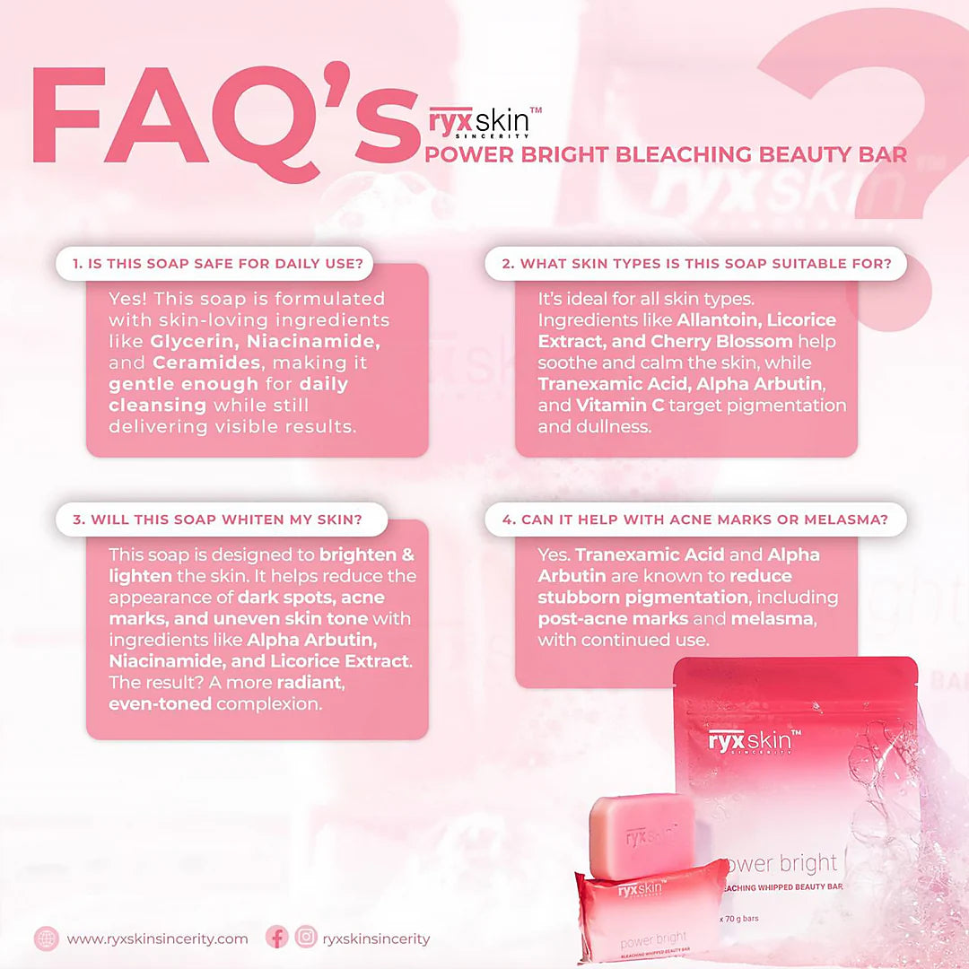  RYX Skin Power Bright Bleaching Whipped Beauty Bar Dewy Demure Australia