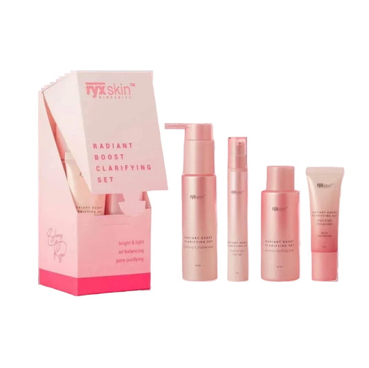 NYX Skin Radiant Boost Clarifying Set with pink packaging on a white background