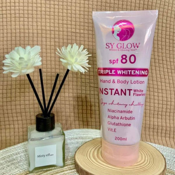 SY GLOW Triple Whitening Hand and Body Lotion SPF 80 Dewy Demure 