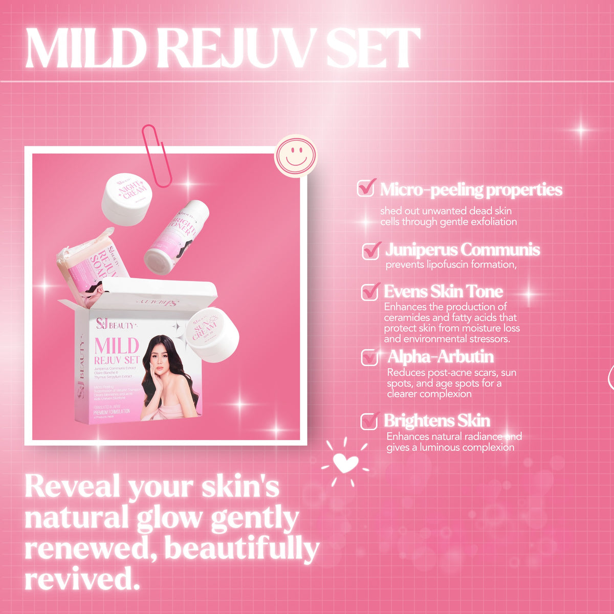 S and J Beauty Mild Rejuv Set Dewy Demure Australia