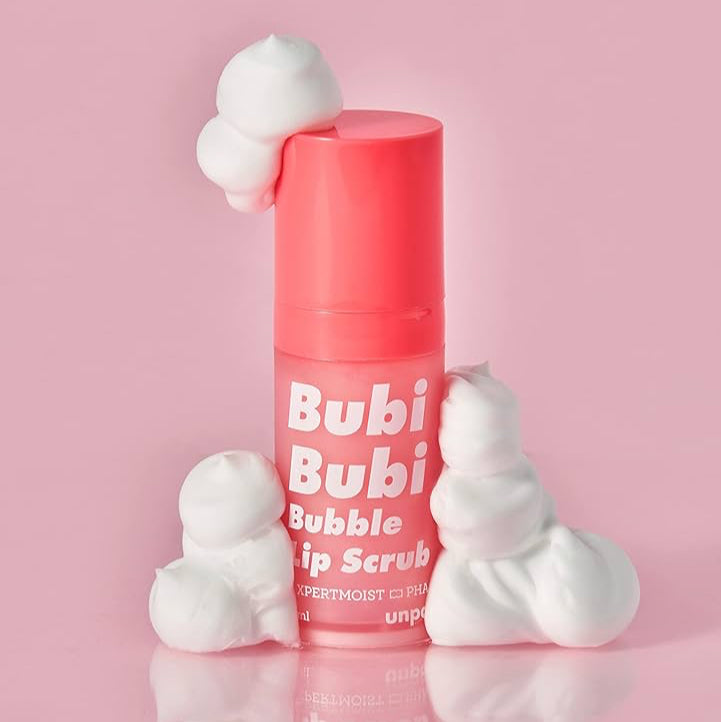 UNPA Bubi Bubi Bubble Lip Scrub Dewy Demure Australia with bubbles