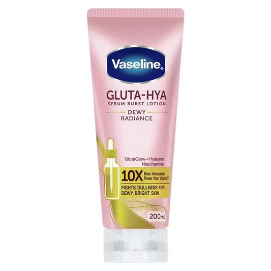 Vaseline Gluta-Hya serum burst lotion tube on a white background