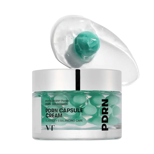 PDRN Capsule Cream jar with a white lid on a white background