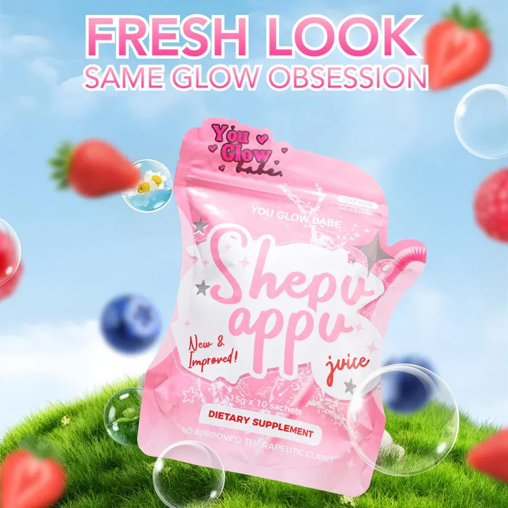 Pink supplement package with strawberry and blueberry graphics on a grassy background