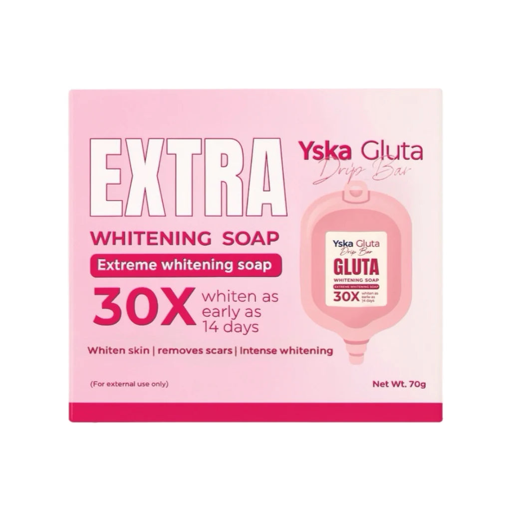 Yska Gluta Extra Whitening Soap packaging on a white background
