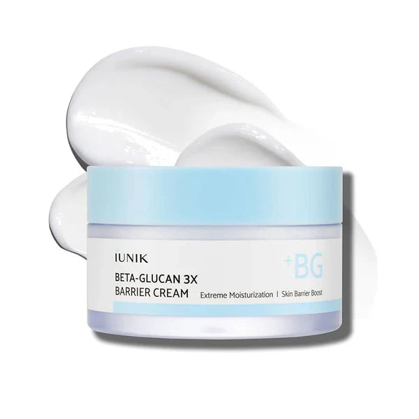 Jar of IUNIK Beta-Glucan 3X Barrier Cream with a white background
