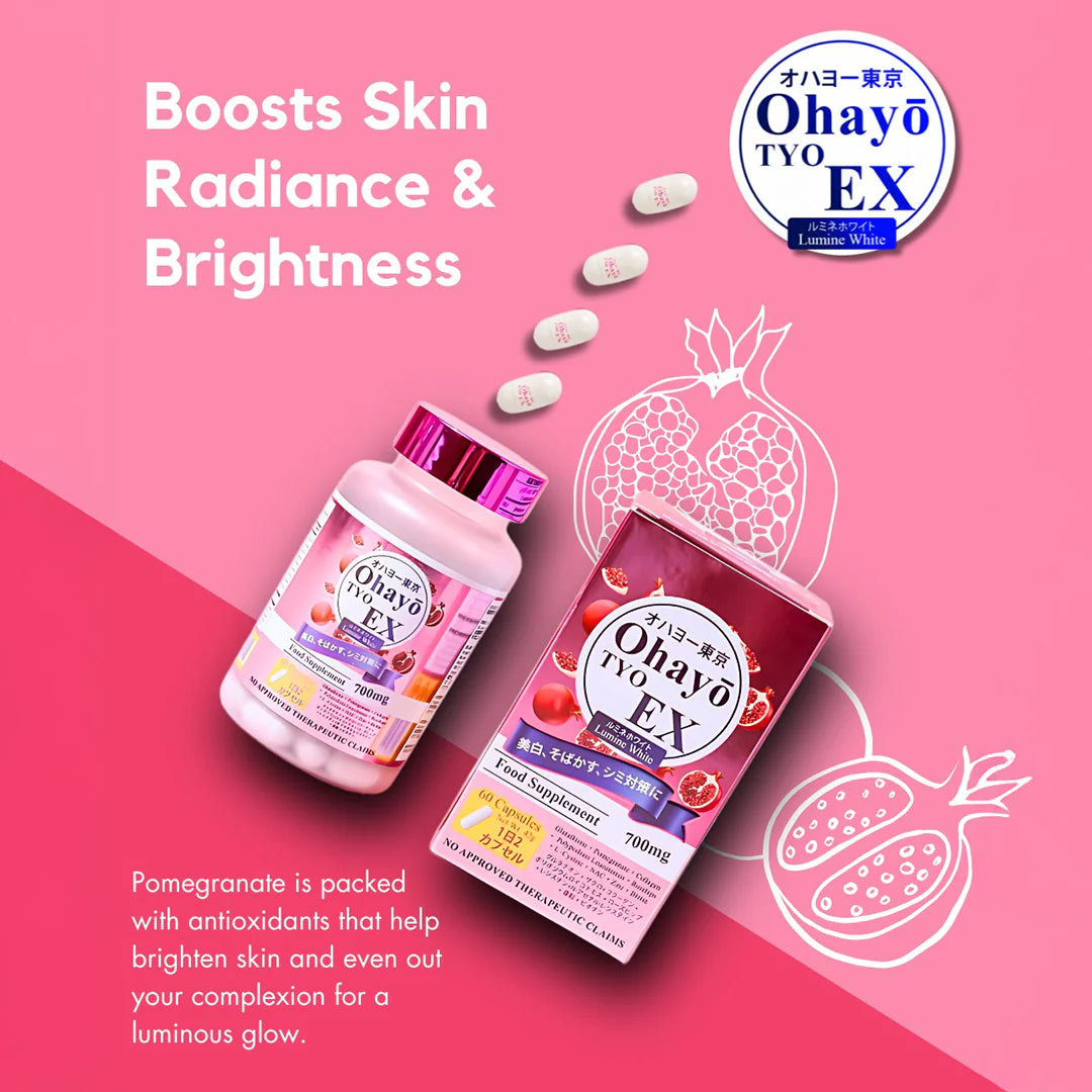 ohayo glutathione benefits TYO EX Lumine White + Collagen Skin Support Supplement (60 Capsules) Ohayo TYO EX Lumine White