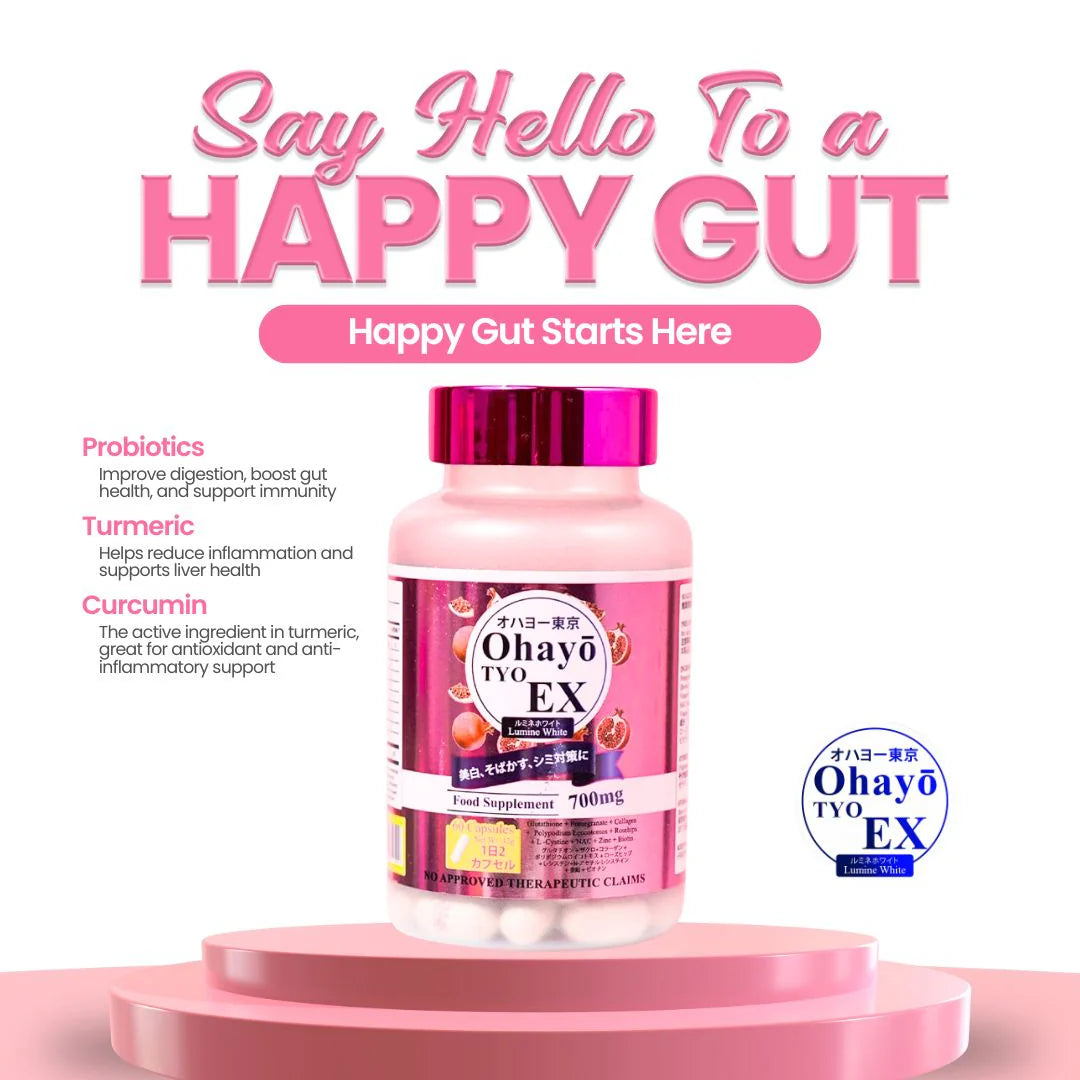 ohayo tokyo glutathione TYO EX Lumine White is your ticket to flawless and vibrant skin. With its comprehensive blend of all-natural ingredients, meticulously formulated in Japan, it is designed to provide you with the OHAYO - Happy Birthday to